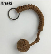 Load image into Gallery viewer, Outdoor Security Protection Black Monkey Fist Steel Ball For Girl Bearing Self Defense Lanyard Survival Key Chain Broken Windows