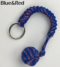 Load image into Gallery viewer, Outdoor Security Protection Black Monkey Fist Steel Ball For Girl Bearing Self Defense Lanyard Survival Key Chain Broken Windows