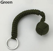 Load image into Gallery viewer, Outdoor Security Protection Black Monkey Fist Steel Ball For Girl Bearing Self Defense Lanyard Survival Key Chain Broken Windows