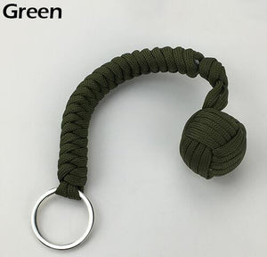 Outdoor Security Protection Black Monkey Fist Steel Ball For Girl Bearing Self Defense Lanyard Survival Key Chain Broken Windows