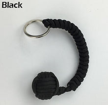 Load image into Gallery viewer, Outdoor Security Protection Black Monkey Fist Steel Ball For Girl Bearing Self Defense Lanyard Survival Key Chain Broken Windows